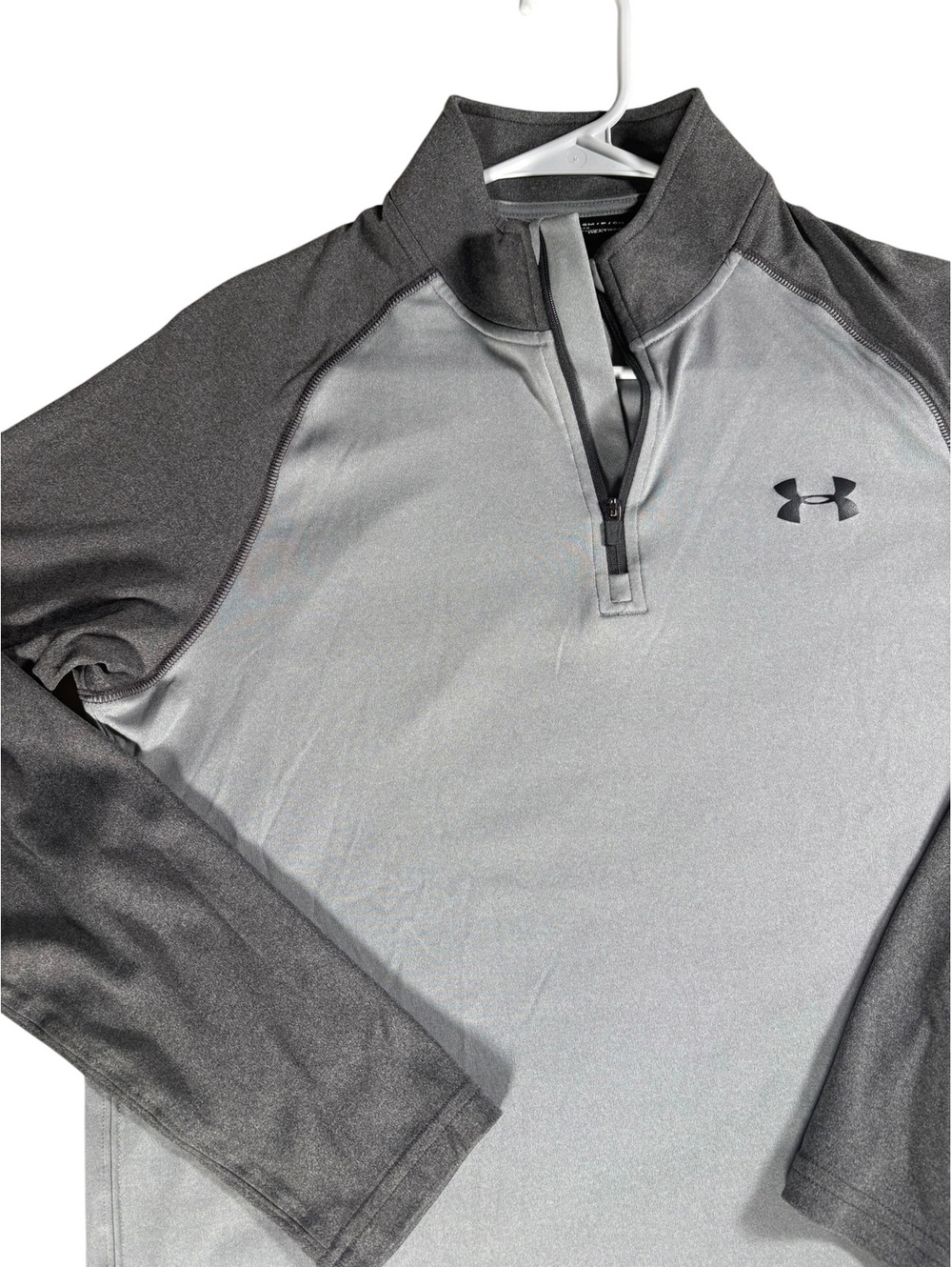 Under Armour Quarter Zip Loose Fit Gray Men's Small Lightweight